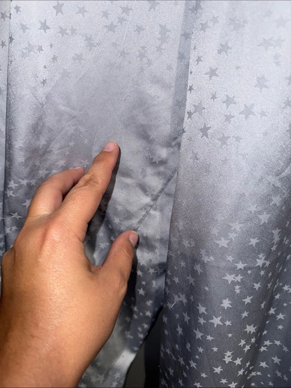 Victoria's Secret Pale Gray Satin Pajama Set with Black Trim